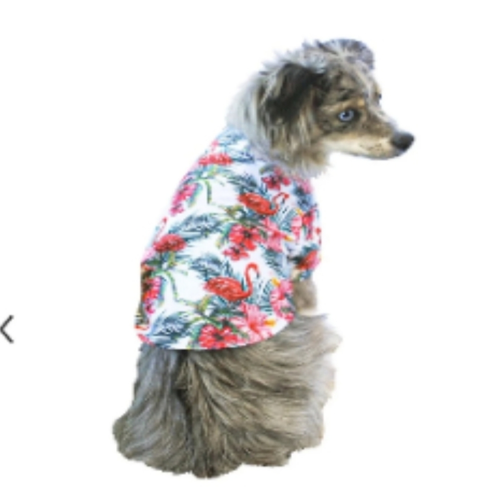 Woof Pet Apparel Floral Hawaiian ShirtSize Medium